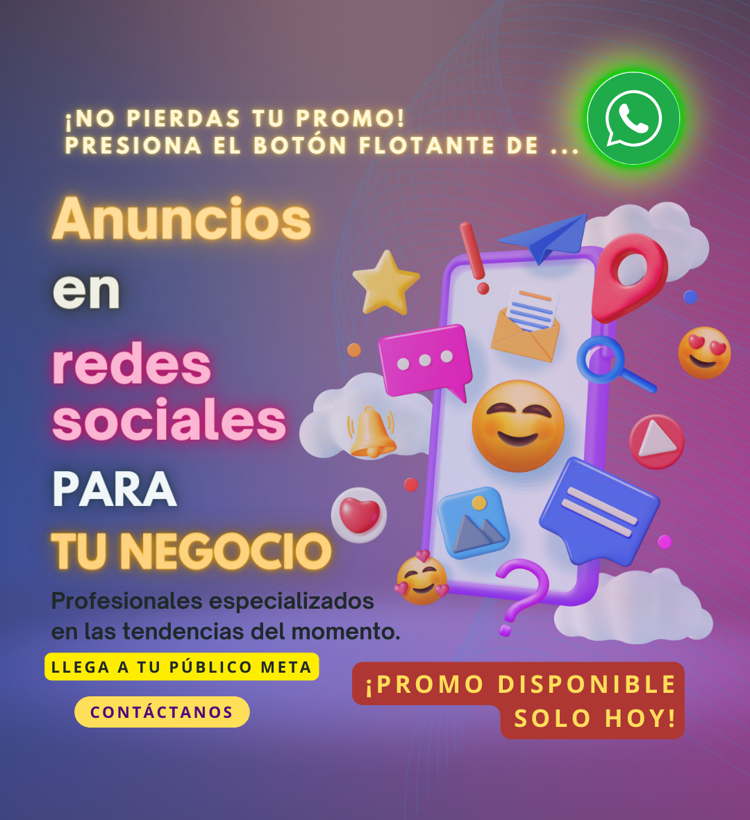 Servicios de Manejo de redes sociales para potenciar tu marca" Promoción Manejo de redes sociales - Mejora tu presencia en las redes sociales